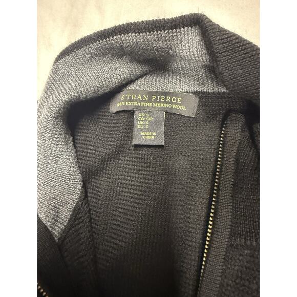 Ethan Pierce 100% Extra Fine Merino Wool Sweater, Men’s Size Small Black - Picture 2 of 8